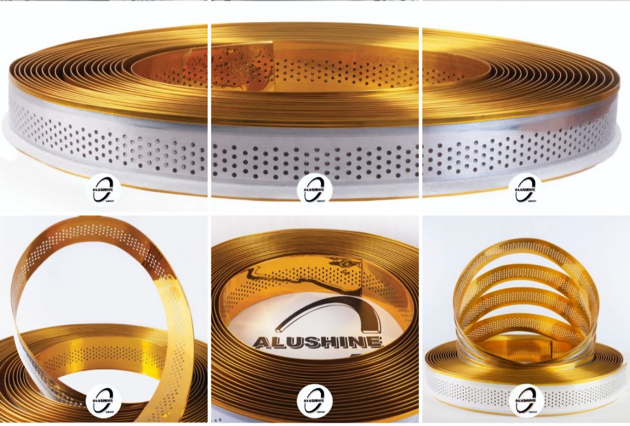 لبه چنلیوم طلایی طرح پانچ مشبک